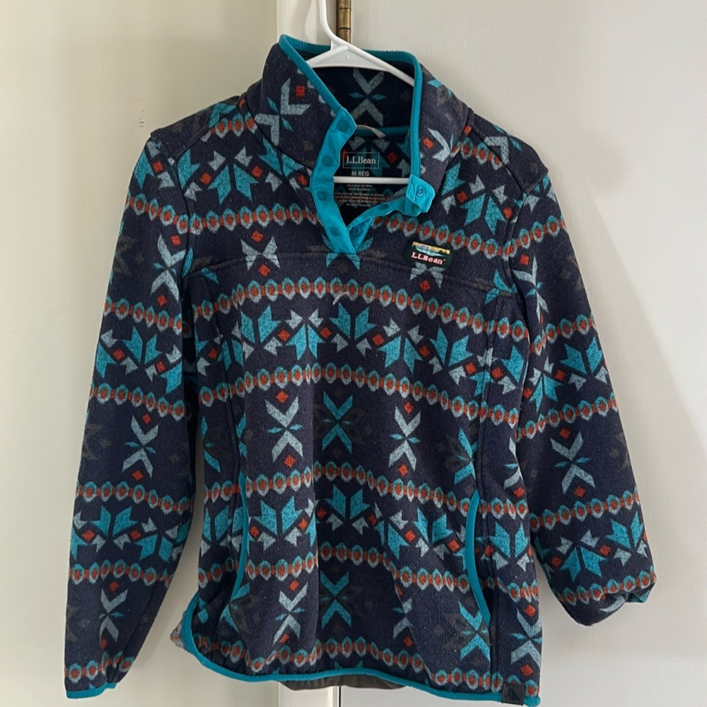 LL BEAN Adults' Bean's Classic Fleece Pullover, Print